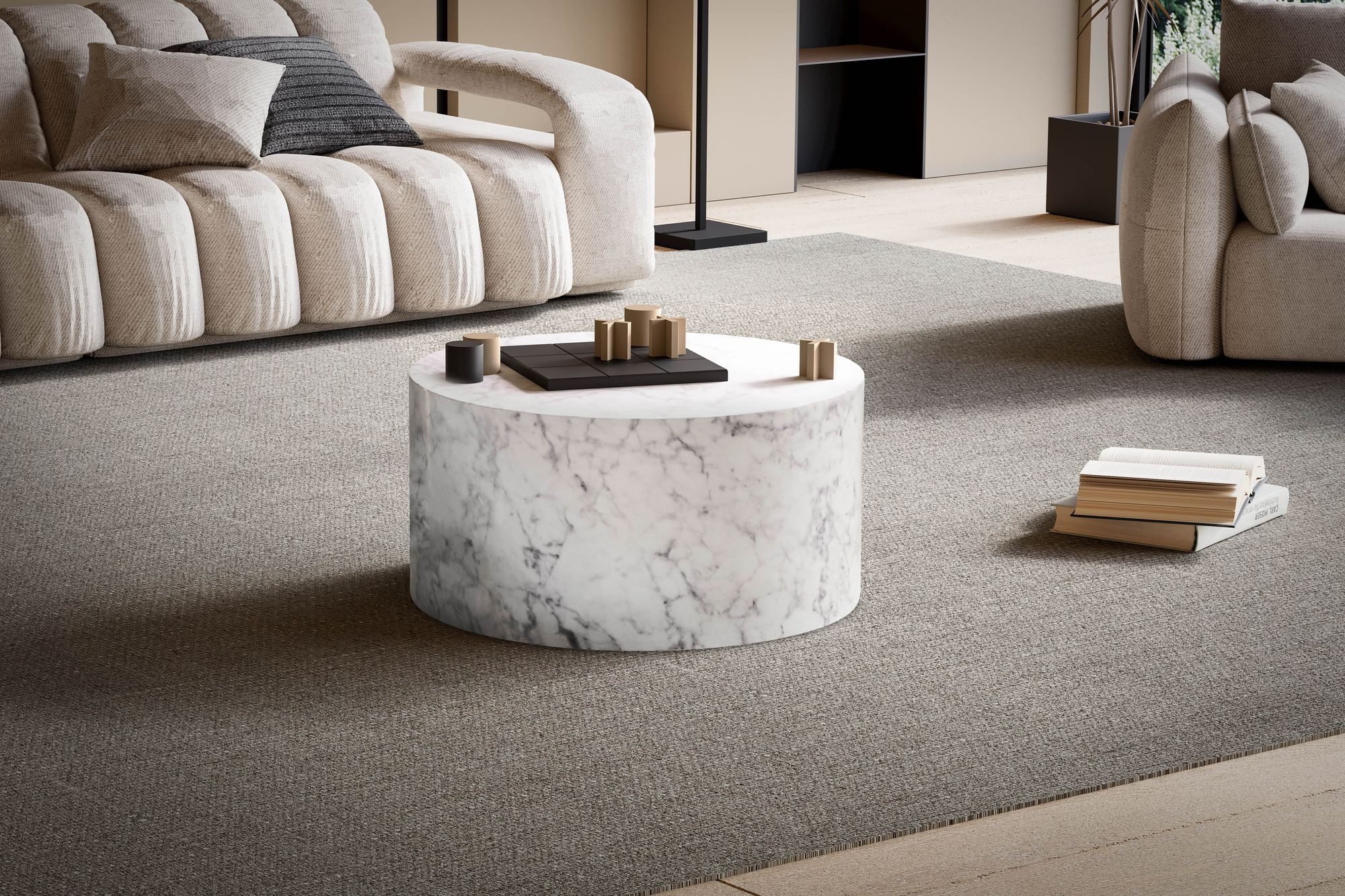 FINEBUY Couchtisch FB57495 Sofatisch MONOBLOC Rund Modern 60x60x30 cm Wohnz günstig online kaufen