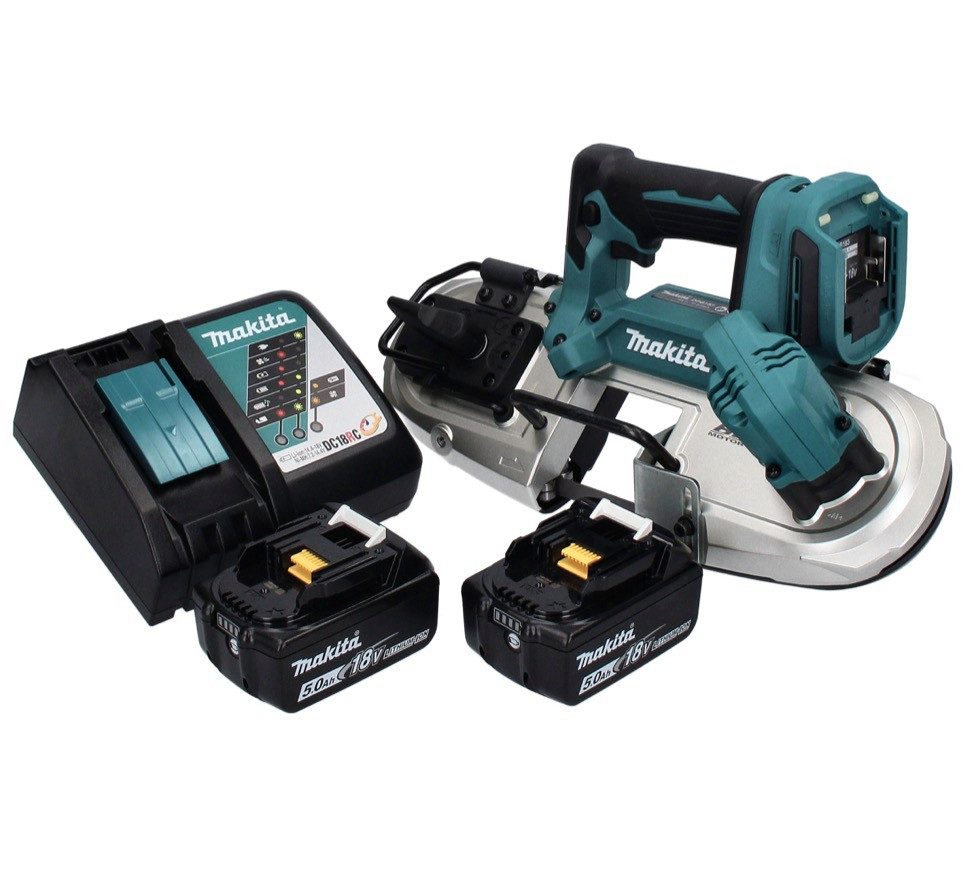 Makita Akku-Bandsäge DPB 183 RT Akku Bandsäge 18 V 66 mm Brushless + 2x Akku 5,0 Ah