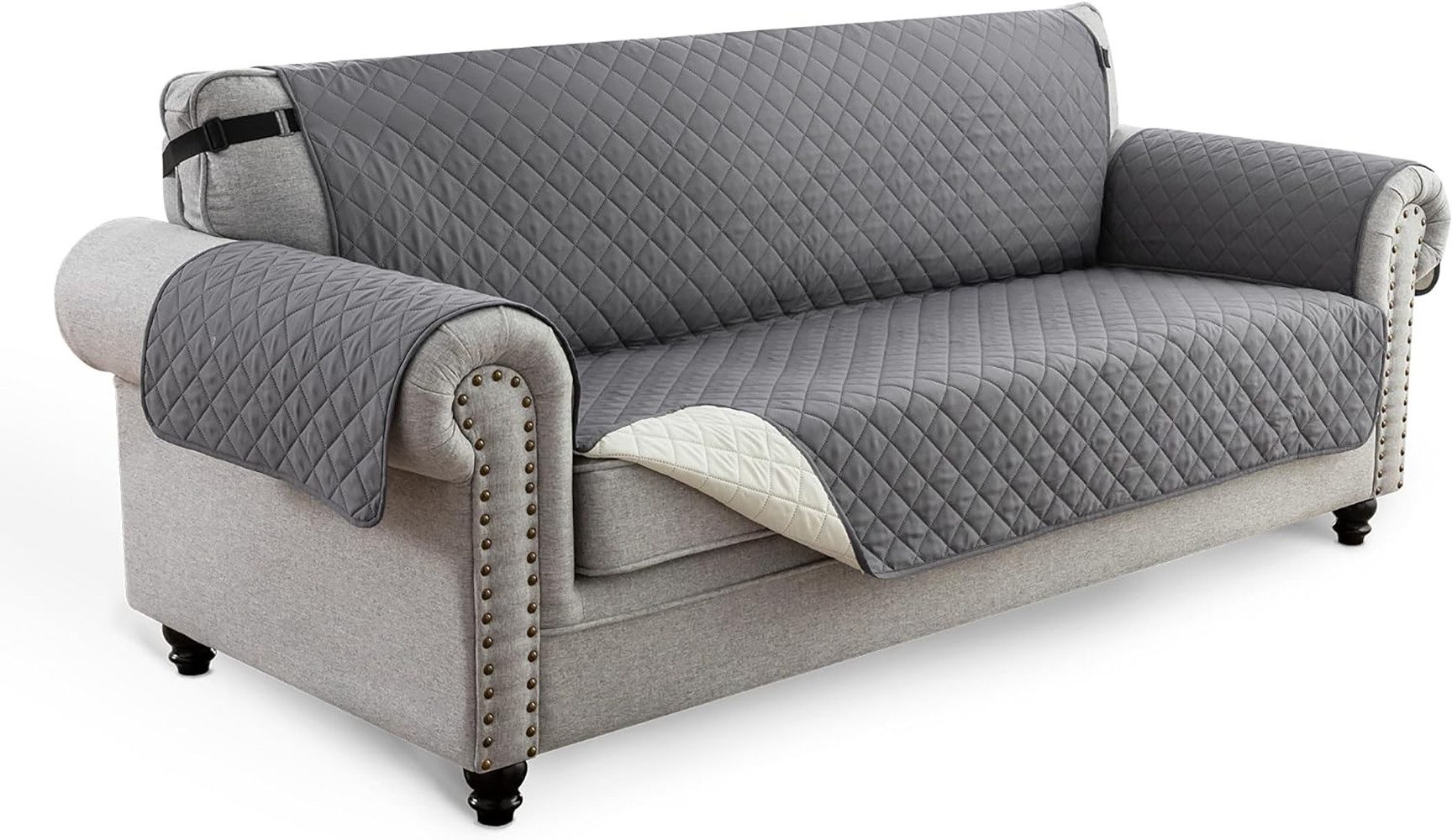 Sofaschoner Zggzerg Wasserdichter Sofabezug für Haustiere (3 Sitzers, Grau) zggzerg