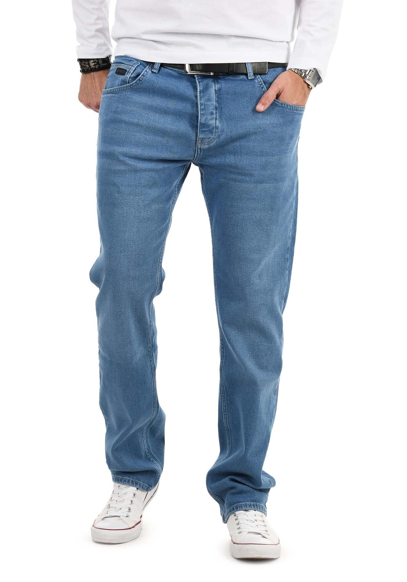 Alessandro Salvarini Comfort-fit-Jeans A.Salvarini Designer Herren Jeans Hose Basic Jeanshose – Bild 5 von 5