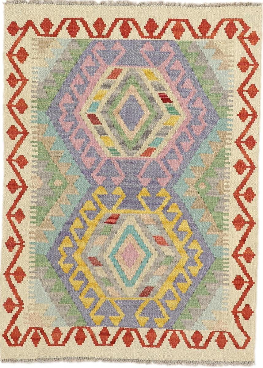 Trading, Höhe: rechteckig, 86x120 mm Orientteppich Kelim 3 Handgewebter Orientteppich, Afghan Nain