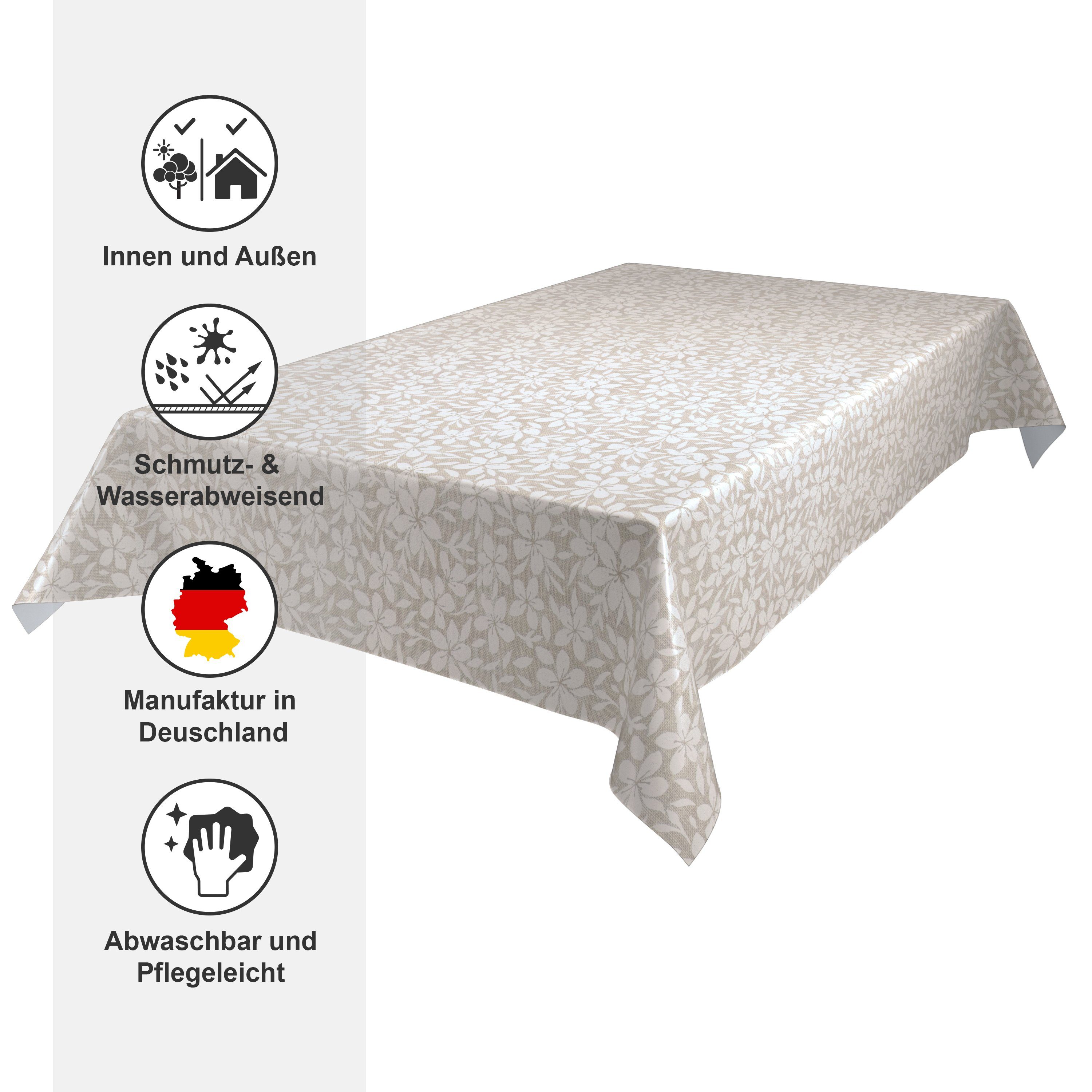 Beautex Tischdecke NATUR Wachstuchtischdecke, abwischbare Tischdecke, RUND OVAL ECKIG (1-tlg)