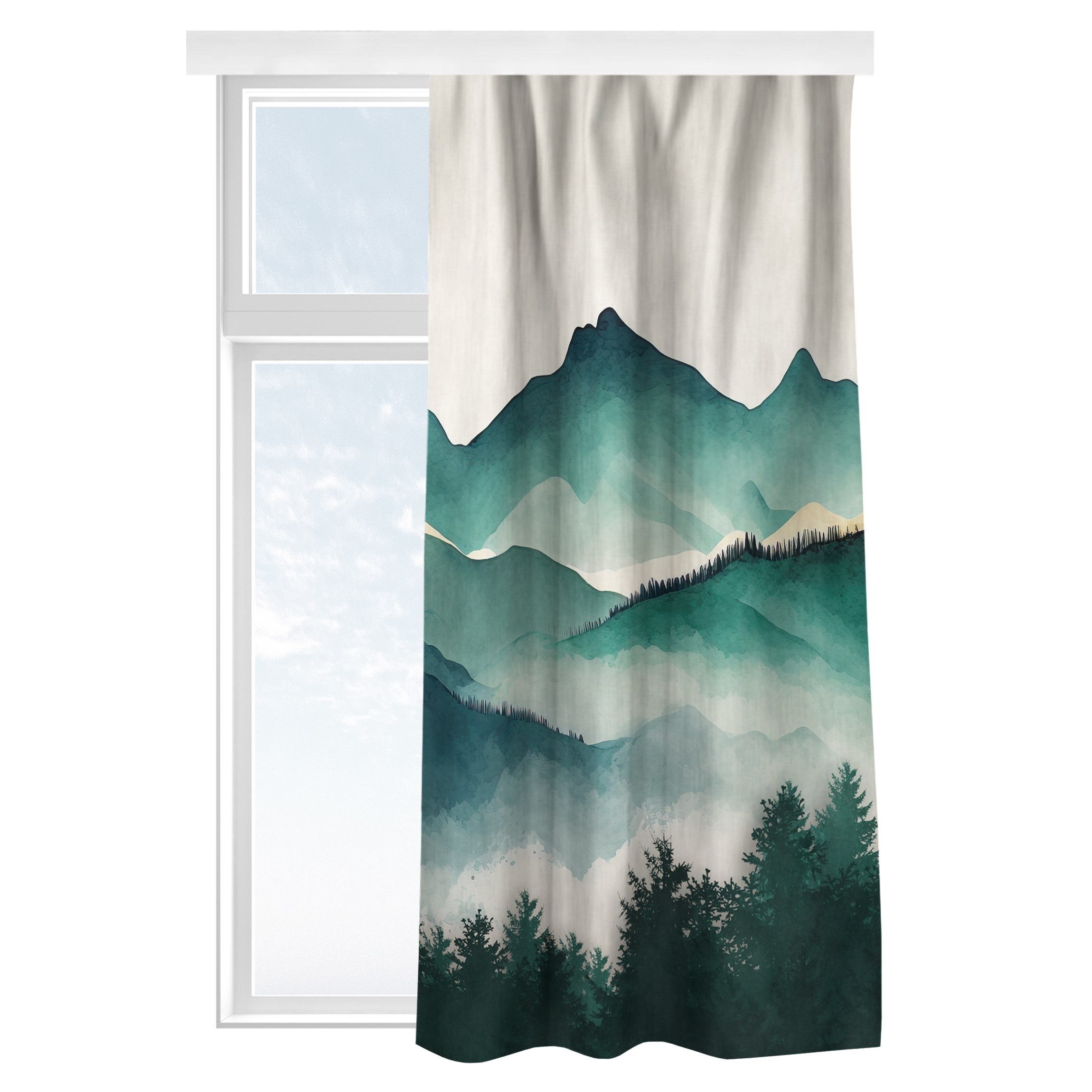 Bilderdepot24 Vorhang Gardine Natur Modern Aquarellierte günstig online kaufen
