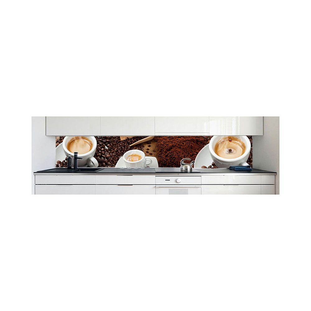 DRUCK-EXPERT Küchenrückwand Küchenrückwand Kaffee Mix Hart-PVC mm 0,4 Premium selbstklebend