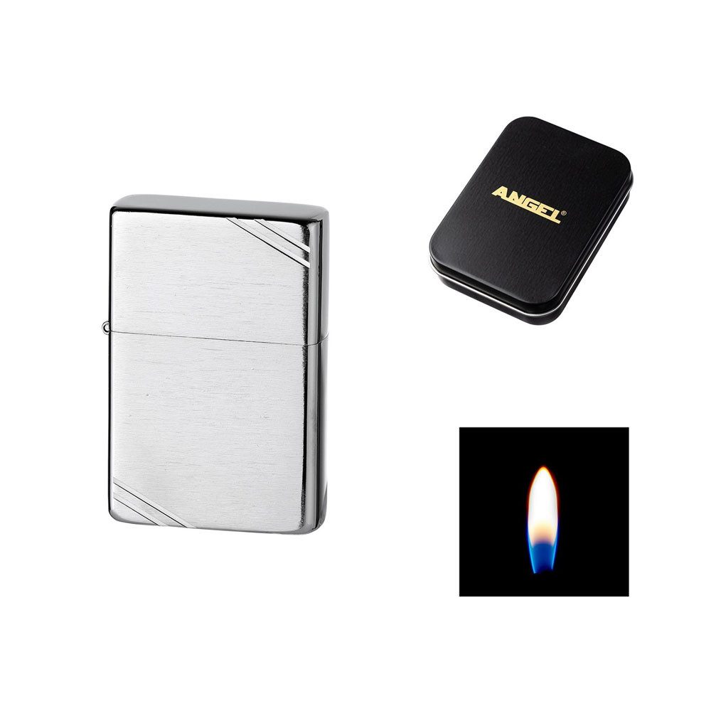 Coumo Feuerzeuge Design Benzinfeuerzeug, edel, mit Metall Geschenk Box