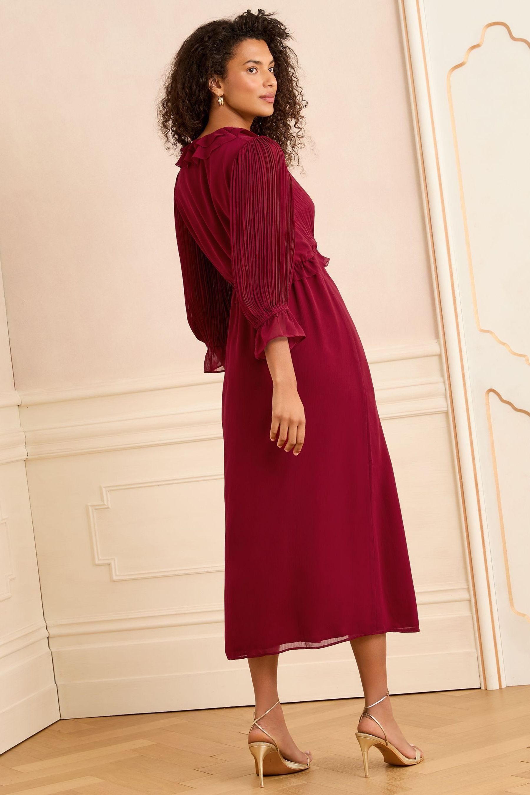 Love & Roses Midikleid Love & Roses Midikleid mit Falten, Regular (1-tlg)
