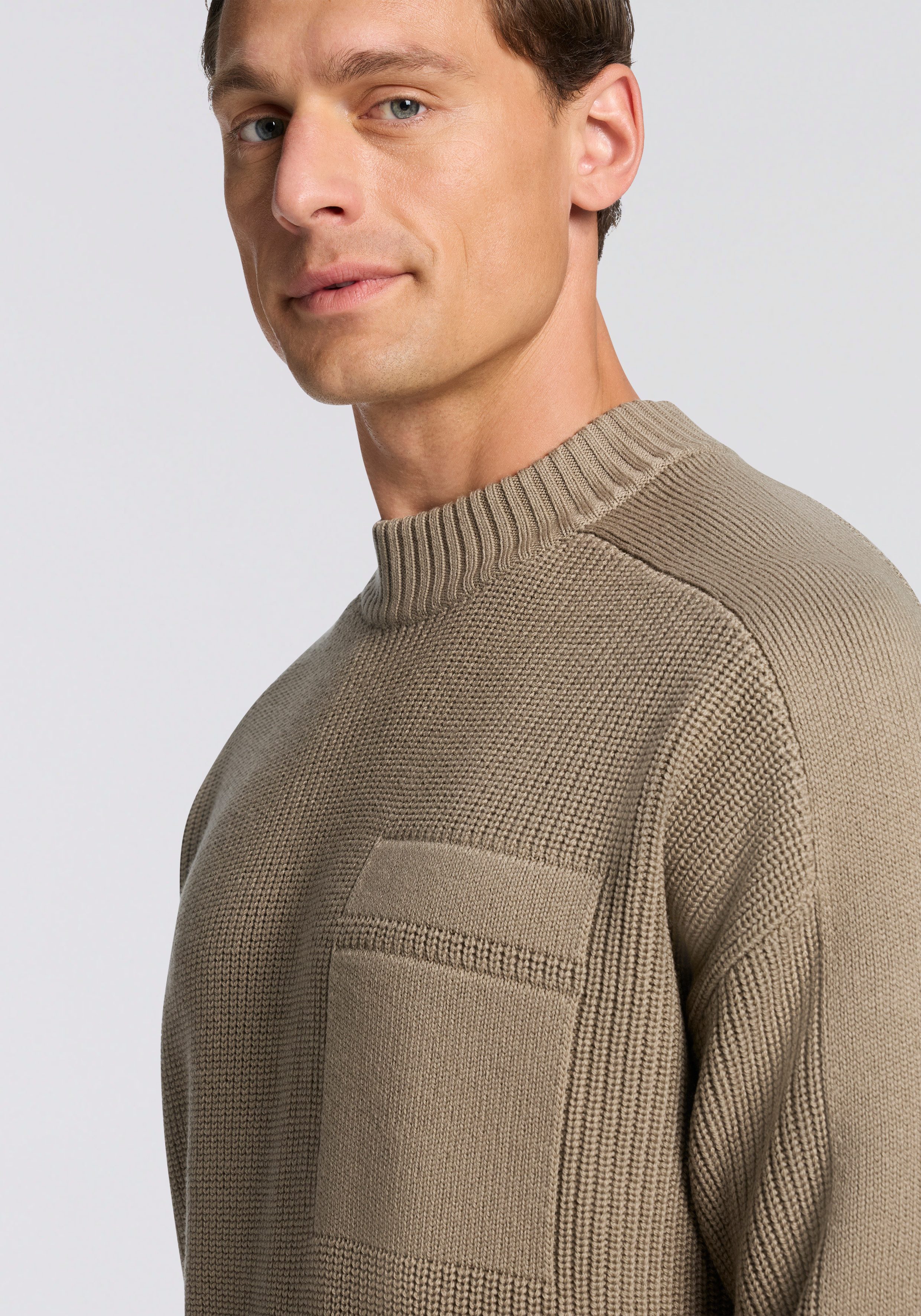 BOSS ORANGE Strickpullover Andern Rundhalsausschnitt, relaxed fit, Strickmix