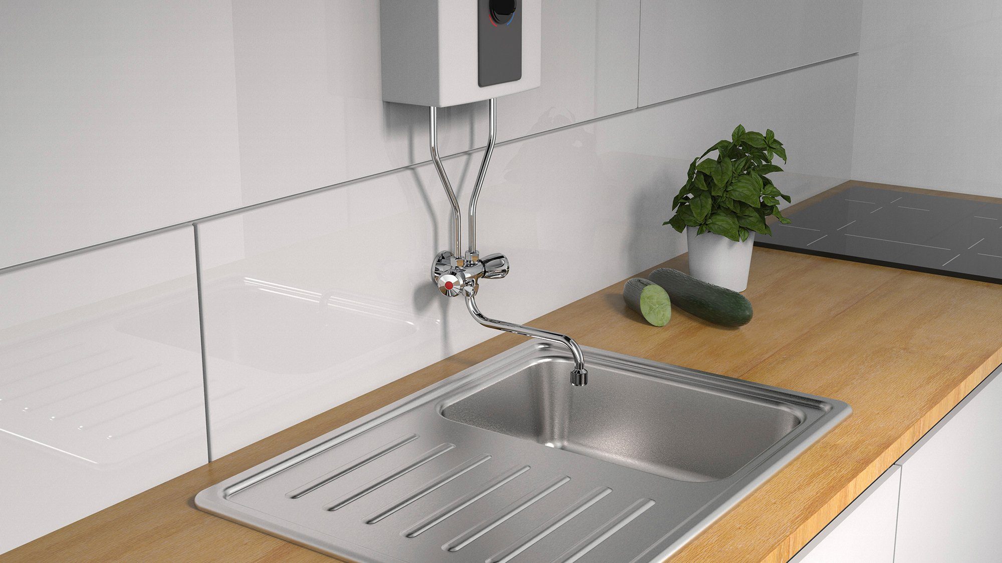 Schütte Spültischarmatur Niederdruckarmatur für 5-l-Boiler Übertischspeicher, für Wandmontage