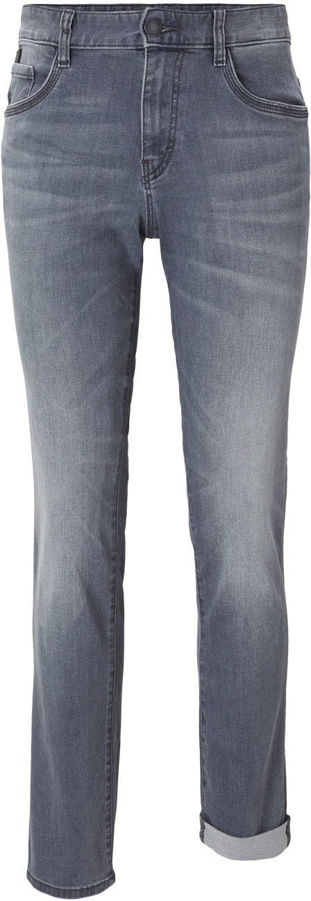 Reißverschluss grey mit TAILOR 5-Pocket-Jeans denim TOM Josh