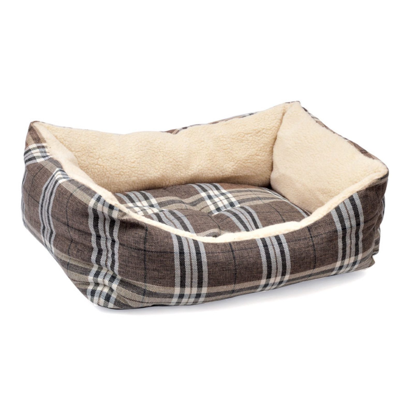 Aumüller Tierbett Plüschsofa Schottland Braun, 50 cm, kuscheliges Hundesofa