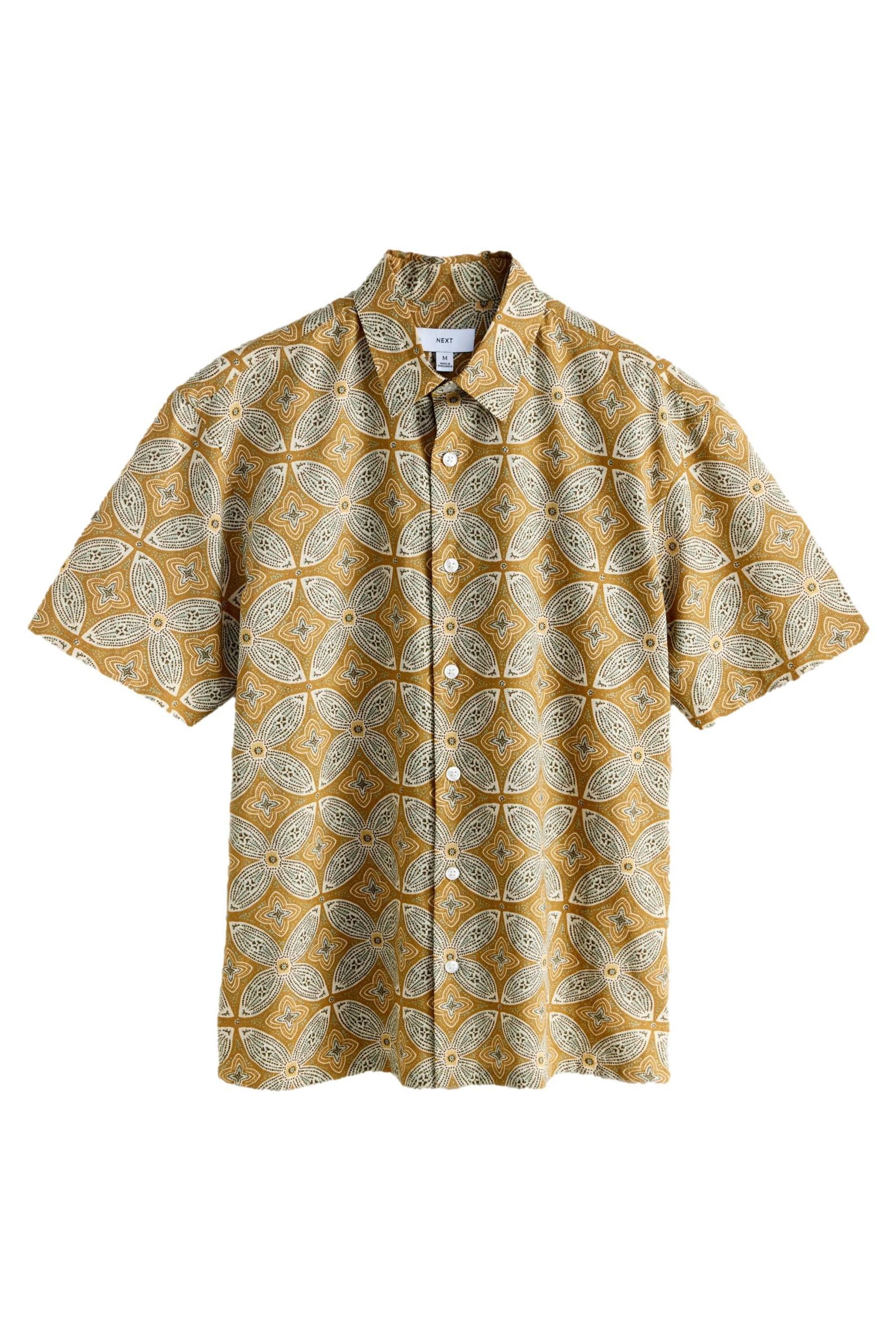 Kurzarmhemd Kurzarm-T-Shirt mit Kachel-Print