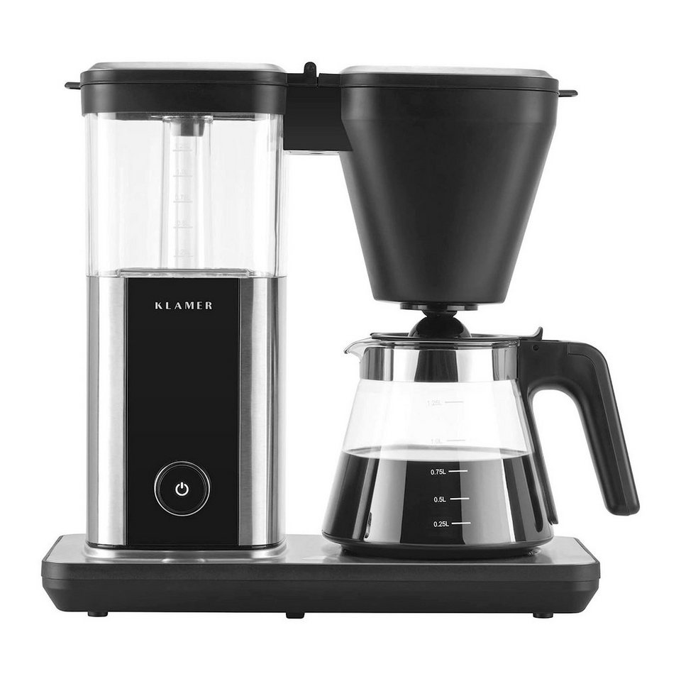 KLAMER Filterkaffeemaschine KLAMER Kaffeemaschine mit Glaskanne,  Kaffeebereiter mit 1,25L Fassung…