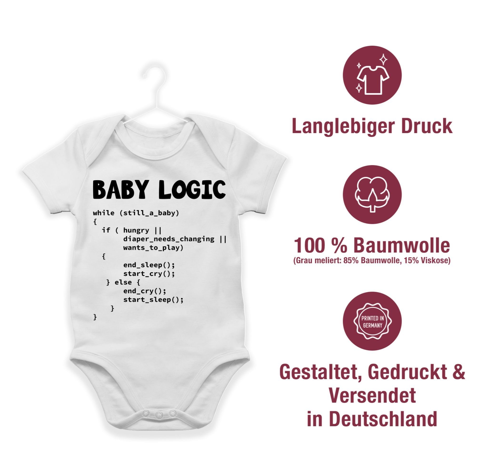 Baby Shirtbody Logic 1 Weiß Shirtracer Aktuelle Trends Nerdy Baby
