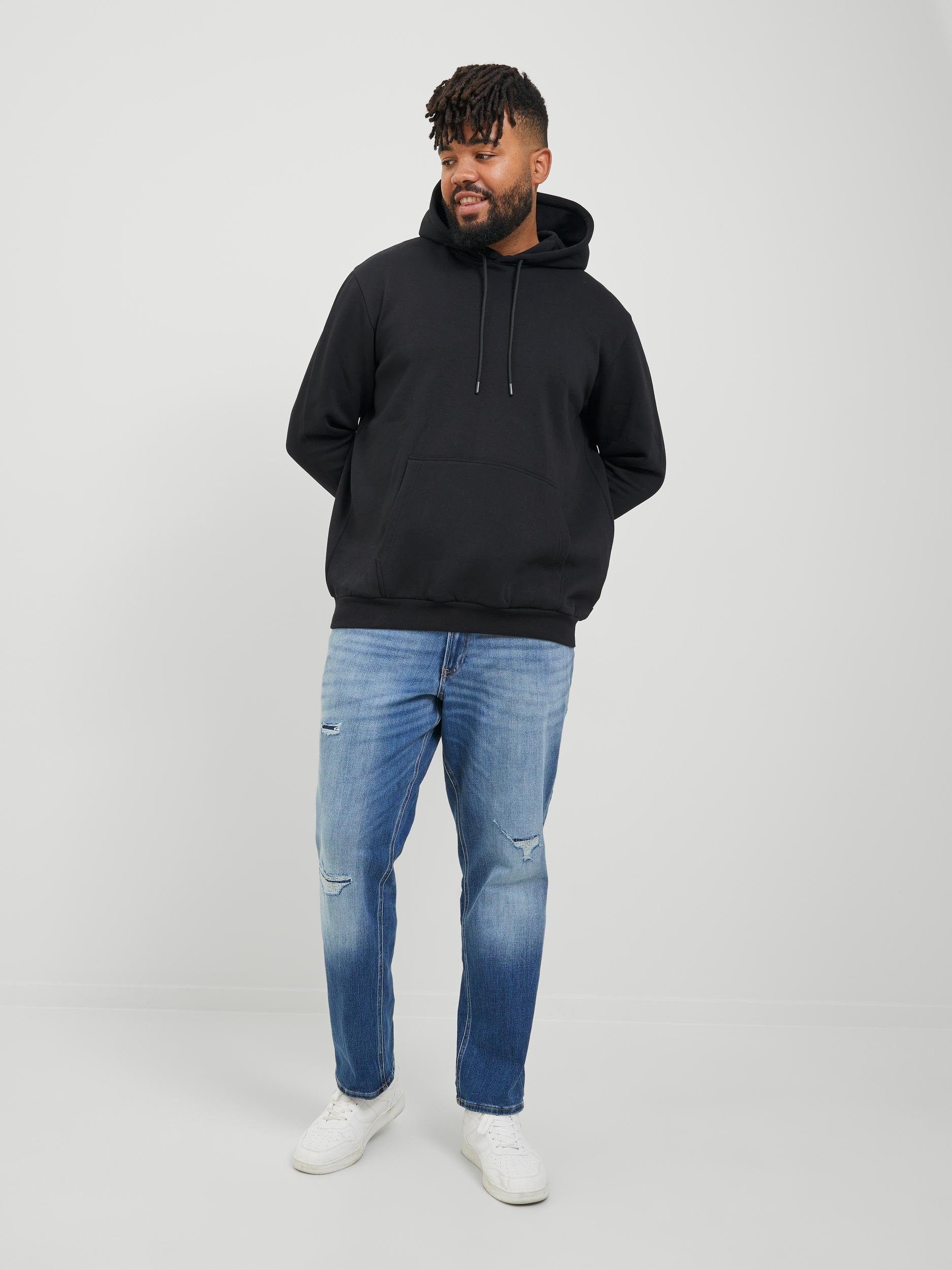 Jack & Jones PlusSize Kapuzensweatshirt JJEBRADLEY SWEAT HOOD NOOS PLS mit Rippbündchen
