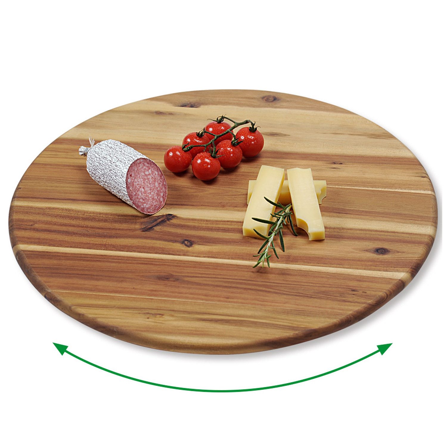 Kesper Frühstücksbrett 3 Stück Dreh- und Servierplatte, Akazienholz - Ø 40 cm, Holz, (3-St), 360° drehbar