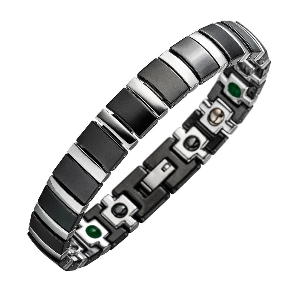 Lunavit Armband Magnetarmband Titan Jade schwarz/silber