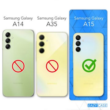 EAZY CASE Handyhülle Liquid Glittery Case für Samsung Galaxy A15 6,5 Zoll, Kratzfeste Silikonhülle stoßfestes Back Cover Phone Case Etui Silber