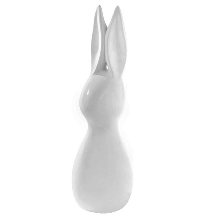 Osterhase Deko Hase Weiß Modern Keramik 30 cm Stehend Modern