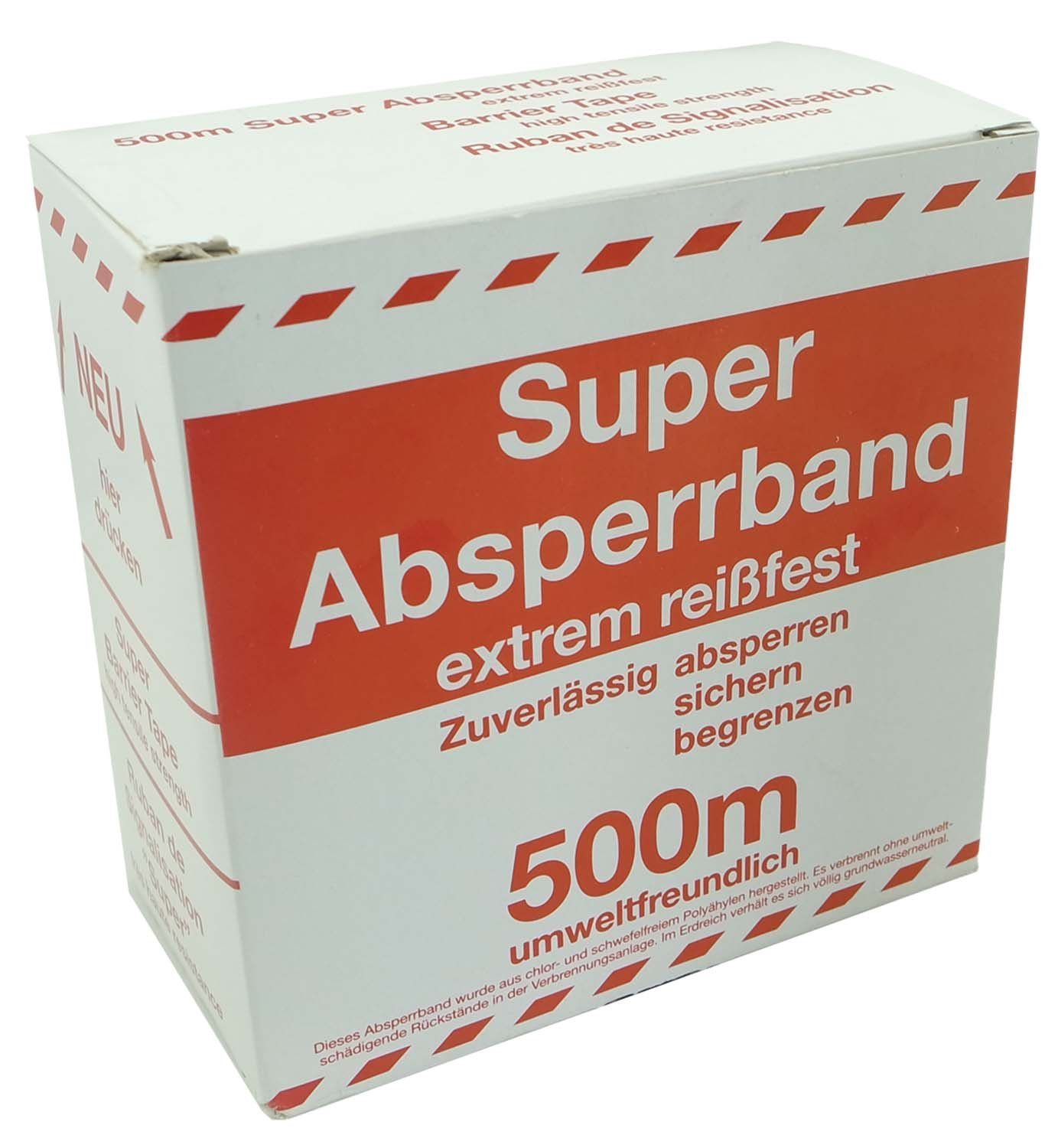 Flatterband rot-weiß 80mmx500m Folien-Absperrband Absperrband Baustell Klebeband