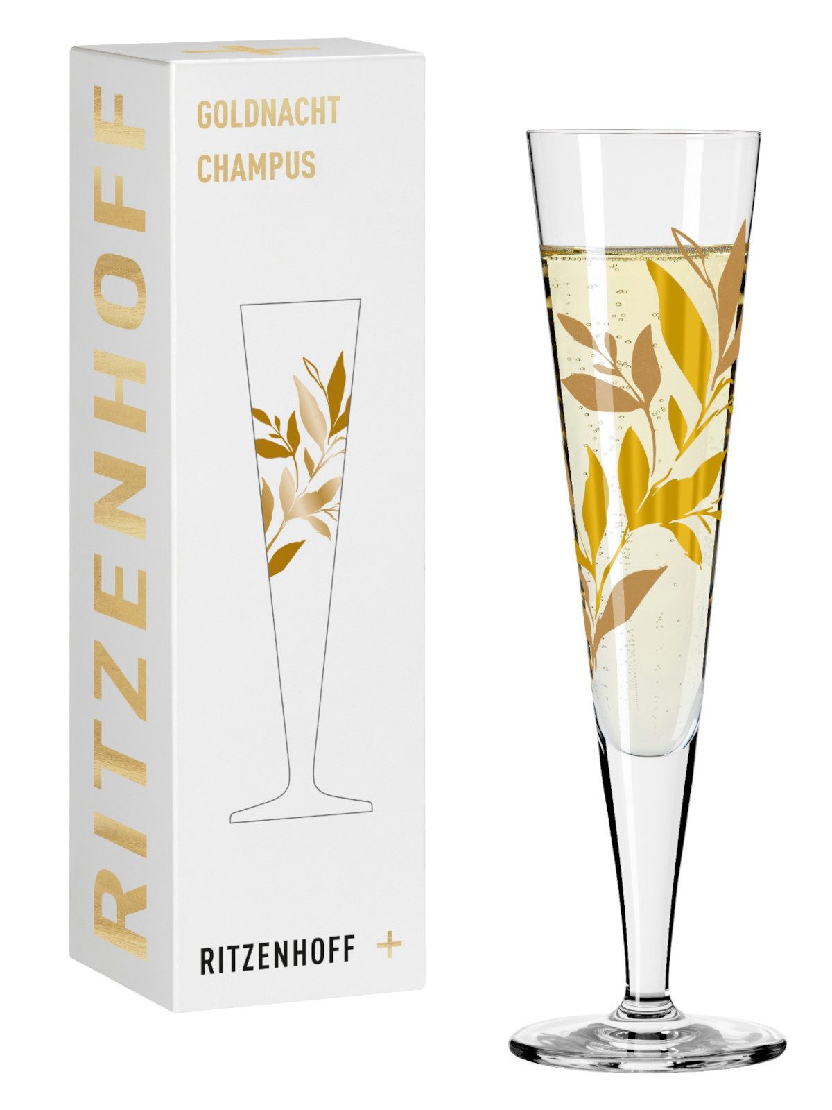 Ritzenhoff Champagnerglas Goldnacht Champusglas (H. Symonovych) #47 F25, Kristallglas