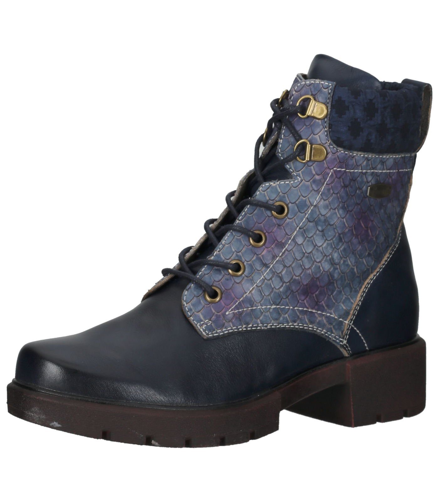 Schnürstiefelette VITA LAURA Leder/Textil Blau Stiefelette