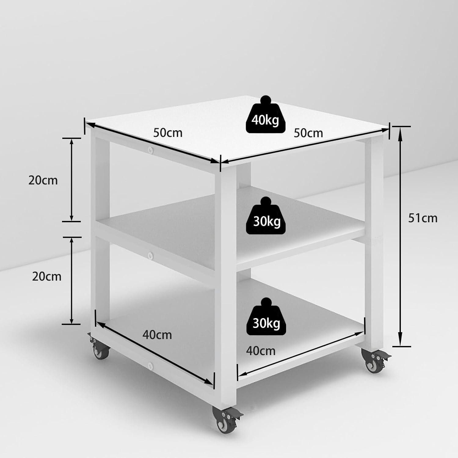 LuxusKollektion Bürowagen Druckertisch 3-Ebene Universalrollen mobiler Druckerständer Holz