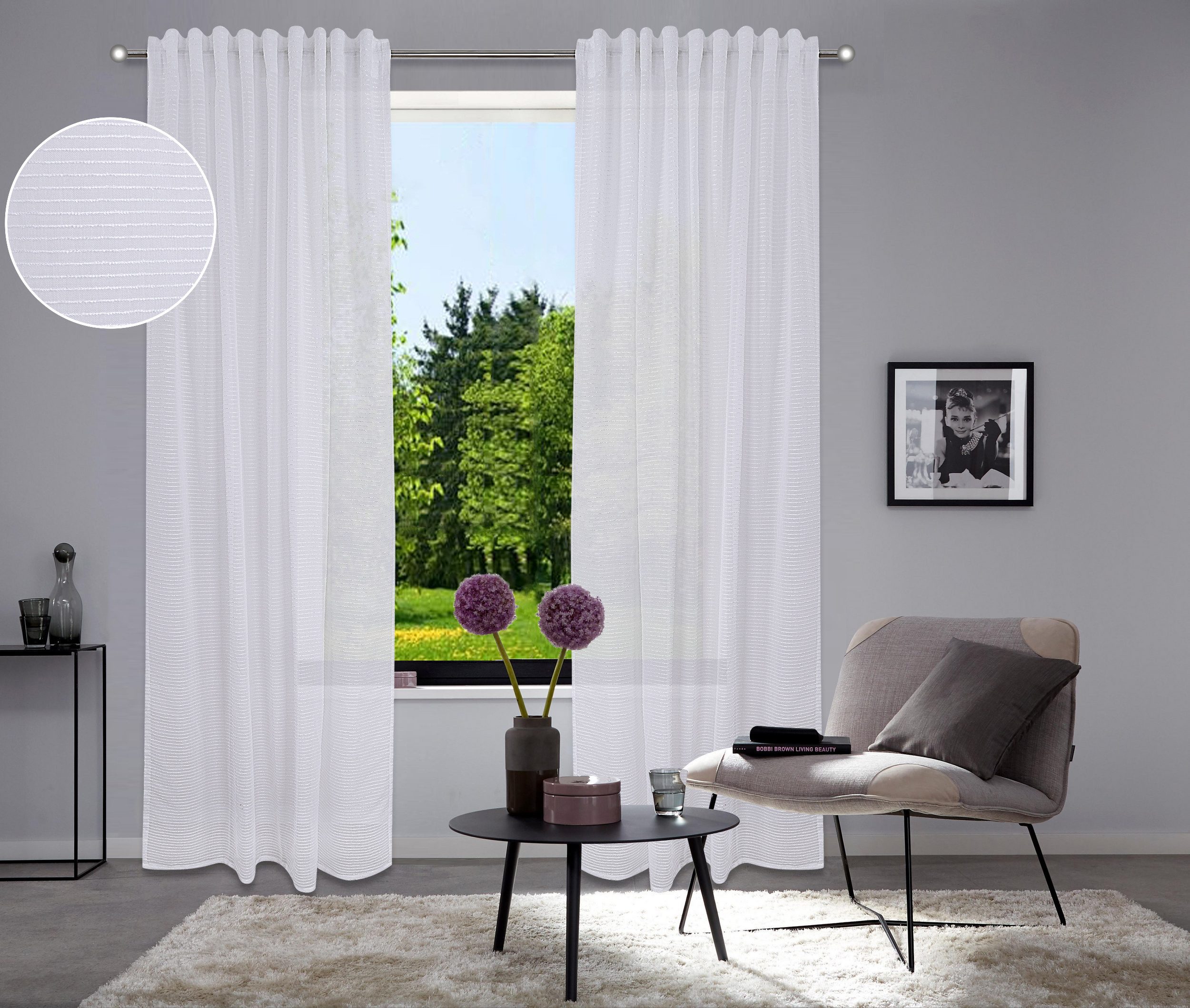 Home affaire Gardine Authal (1 St), Multifunktionsband, transparent, Jaquar günstig online kaufen