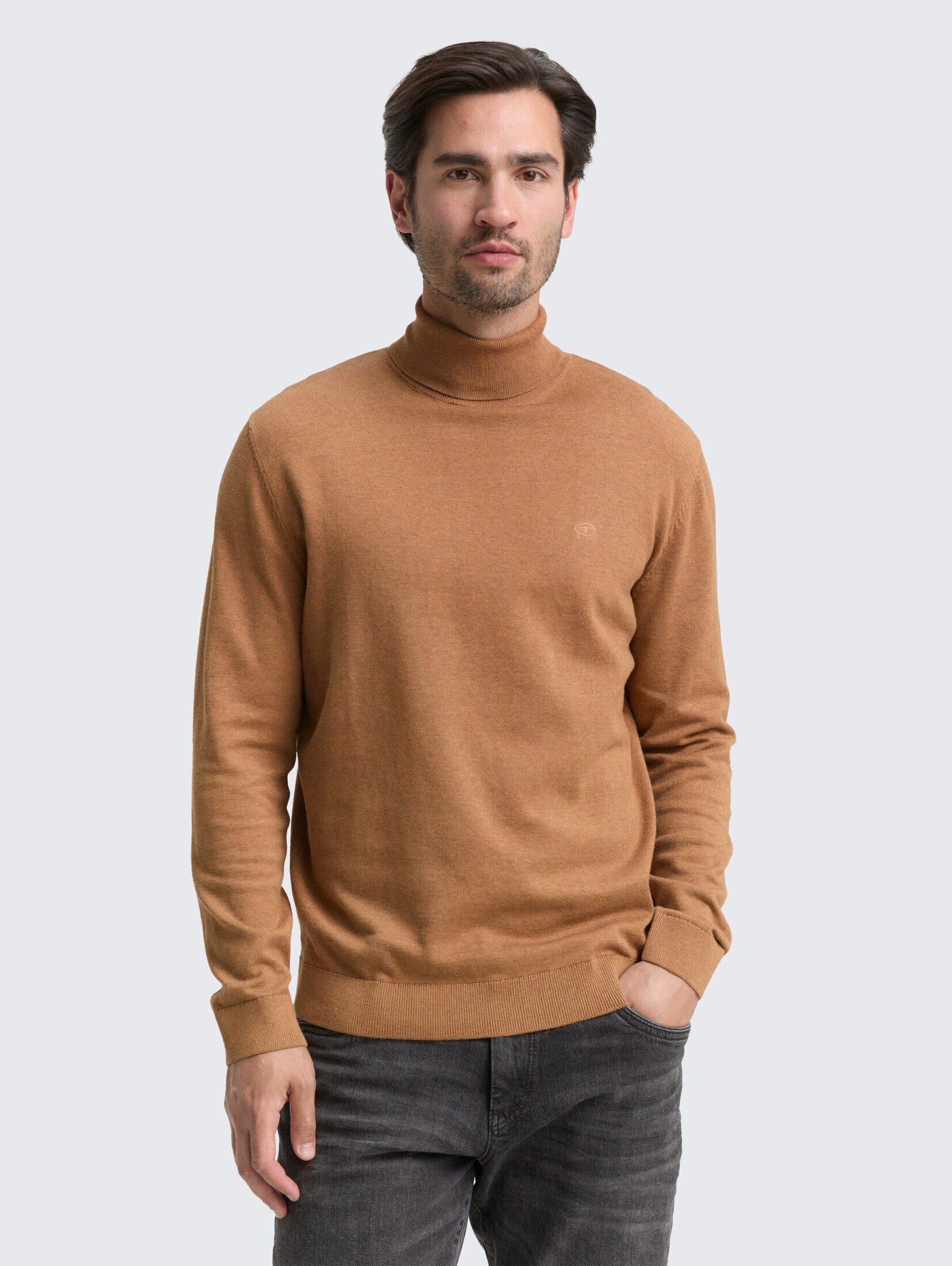 TOM TAILOR Strickpullover Rollkragenpullover aus Baumwolle günstig online kaufen