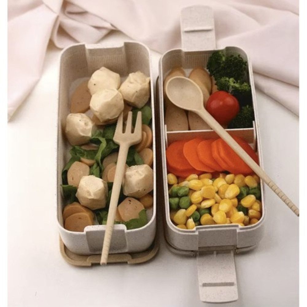 Ruhhy Lunchbox Brotdose Frühstücksbox, Kunststoff, (praktisch hochwertig, 8-tlg., Spar-Set), mit Besteck