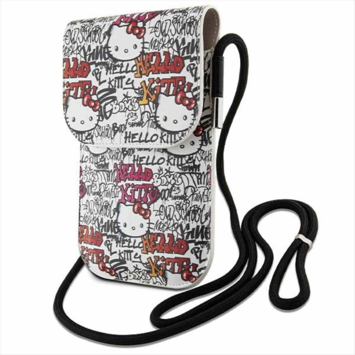 Hello Kitty Smartphone-Hülle Hello Kitty Torebka Leather Tags Graffiti Cord Uni. Umhängetasche
