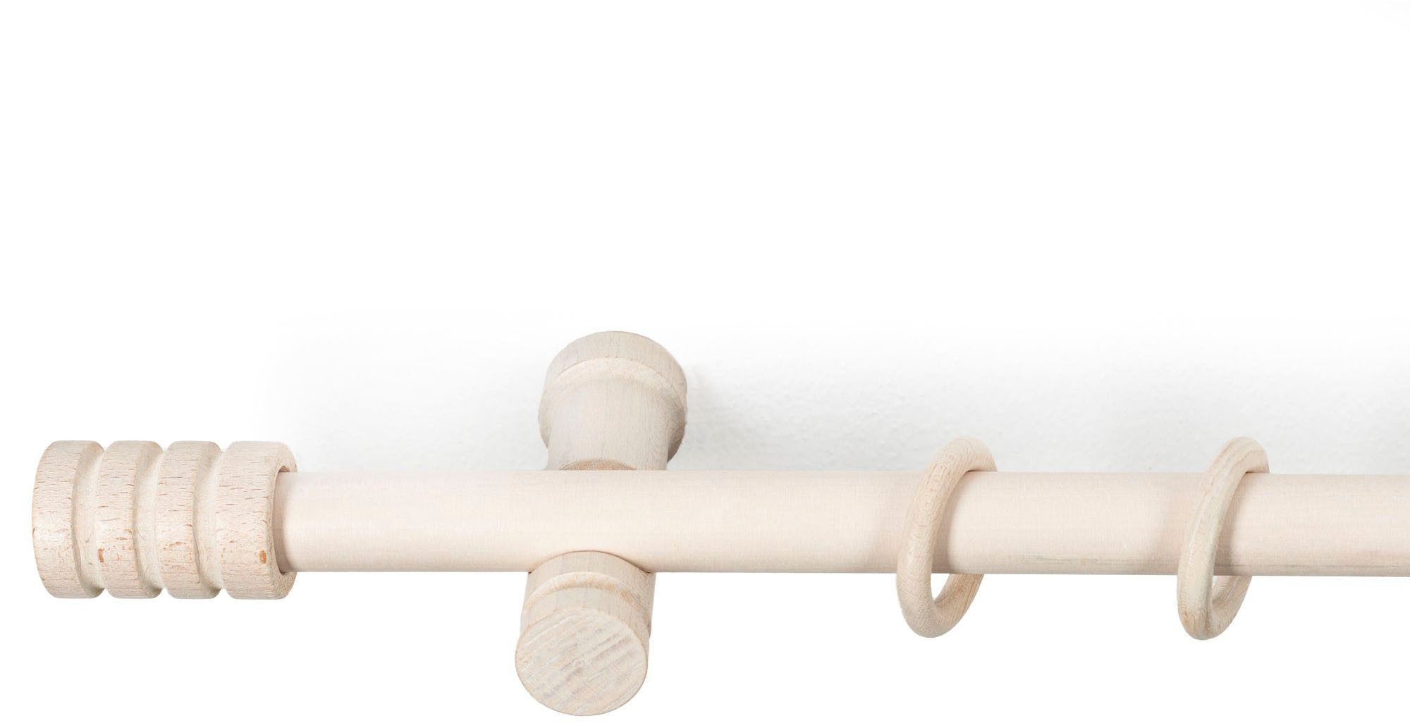 SN DECO GROUP Gardinenstange Pisa, 1-läufig, Fixmaß, mit Bohren, verschraubt, Holzwerkstoff, 28 mm, Holz, verschiedene Längen und Farben, Komplettset