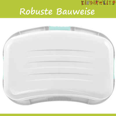 KiNDERWELT Wäschekorb Premium 50 L ergonomischer Form, Soft-Touch-Griffe, an den Körper angepasste Nierenform