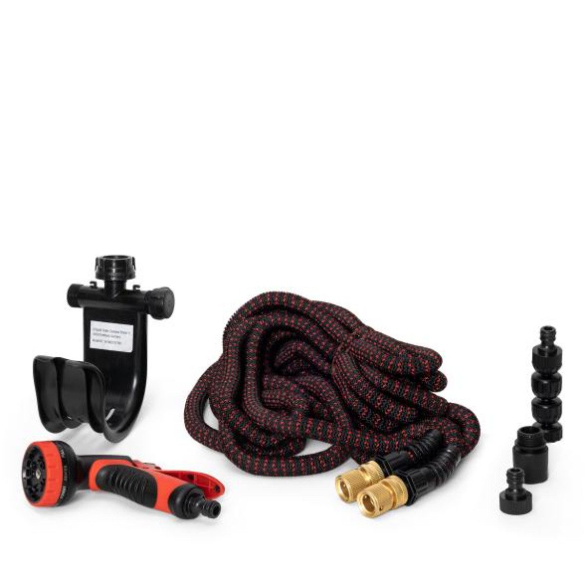 DOit Gartenschlauch Flexibler Gartenschlauch mit Sprühpistole & Halterung – ca. 22.5 m
