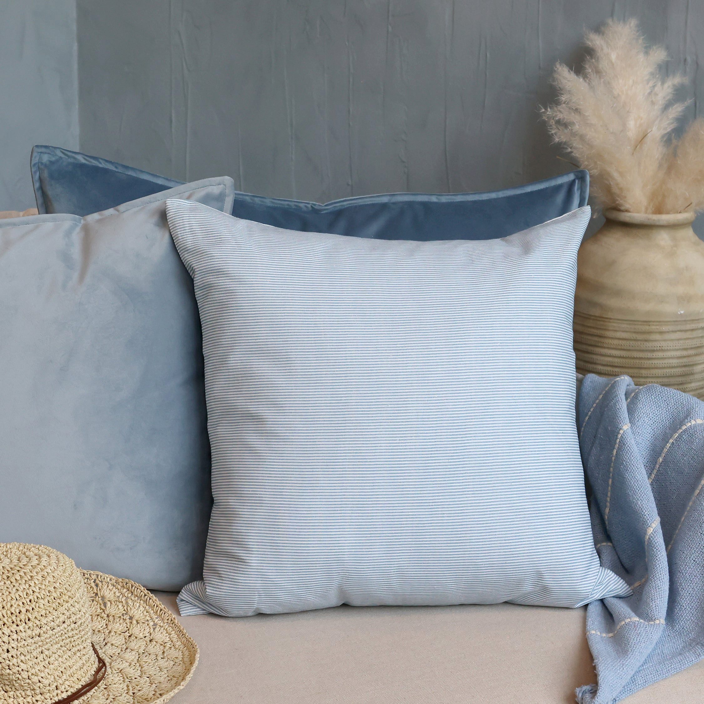 Chic Antique Kissenbezug Chic Antique Aix Kissenbezug Maritimes Streifenmuster Sky Blue