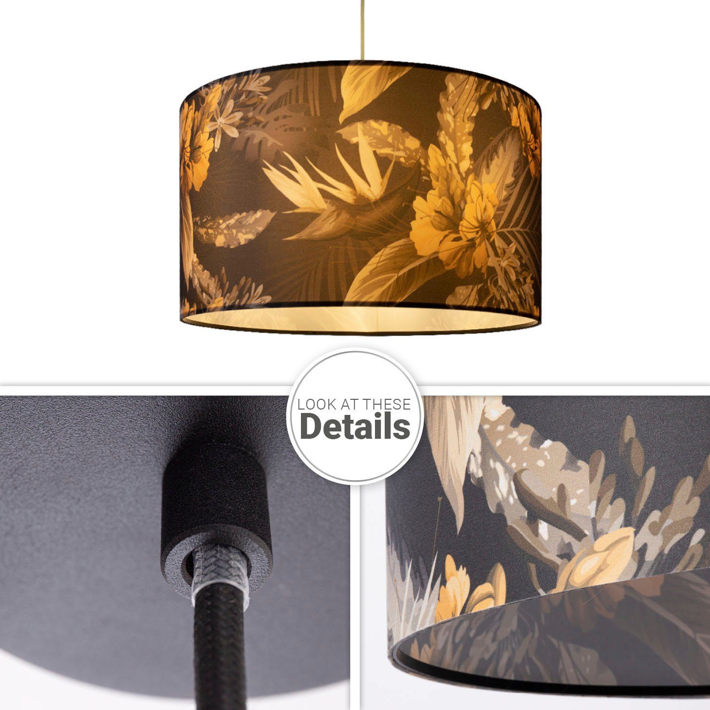 Paco Home Pendelleuchte Hugo Cube, ohne Leuchtmittel, Stoffschirm Wohnzimmer Hängeleuchte Esszimmer Küche