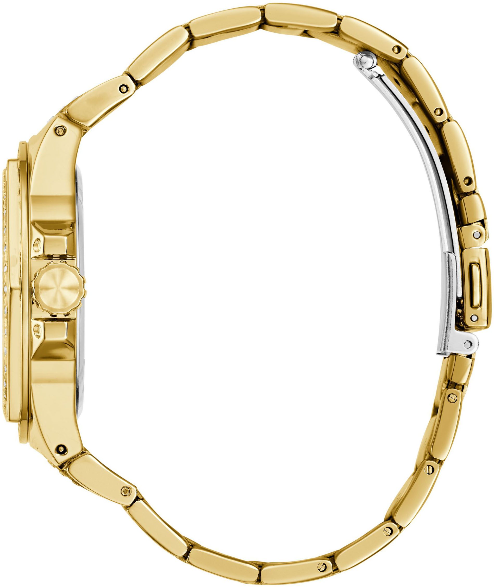 Guess Multifunktionsuhr ENVY GW0878L2, Quarzuhr, Armbanduhr, Damenuhr, Datum, Wochentag, Edelstahlarmband