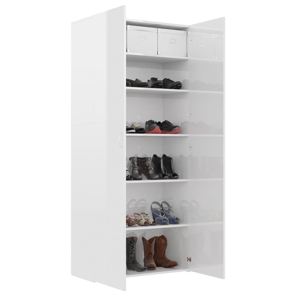 vidaXL Regal Schuhschrank Hochglanz-Weiß 8035,5180 cm Spanplatte