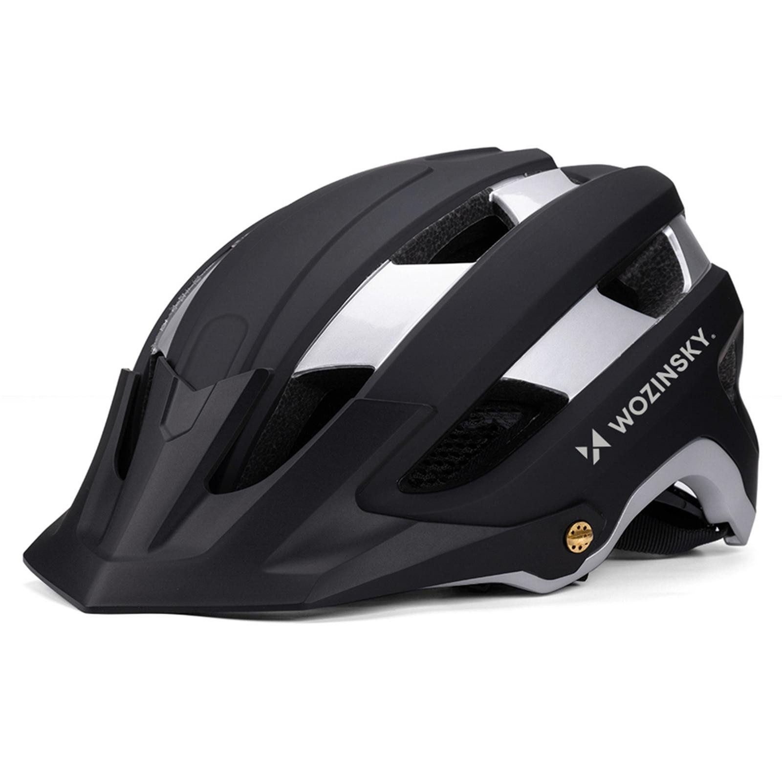 Wozinsky Fahrradhelm HT-001VCS Größe L in Schwarz-Silber, Halbschalen Unisex MTB BMX Downhill Schutzhelm Helm Belüftet Leicht