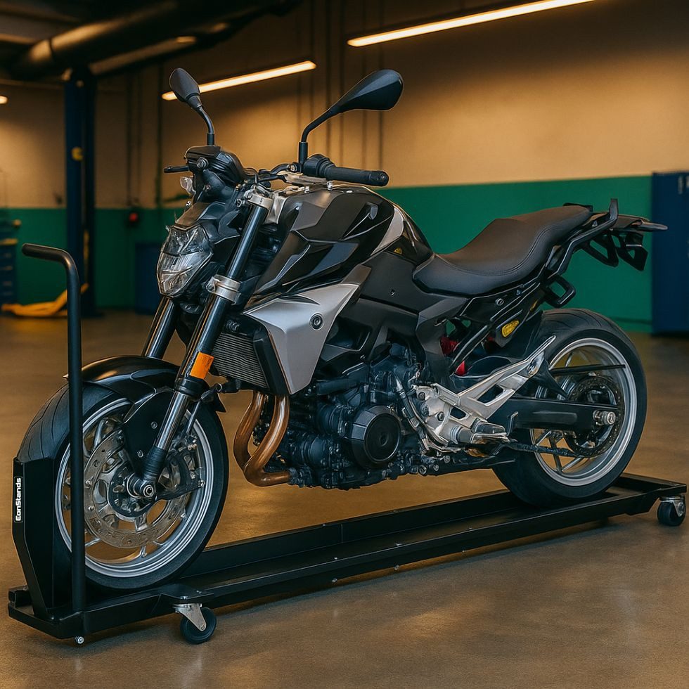 ConStands Rangierwagenheber Rangierschiene für Aprilia Caponord 1200 / Rally schwarz