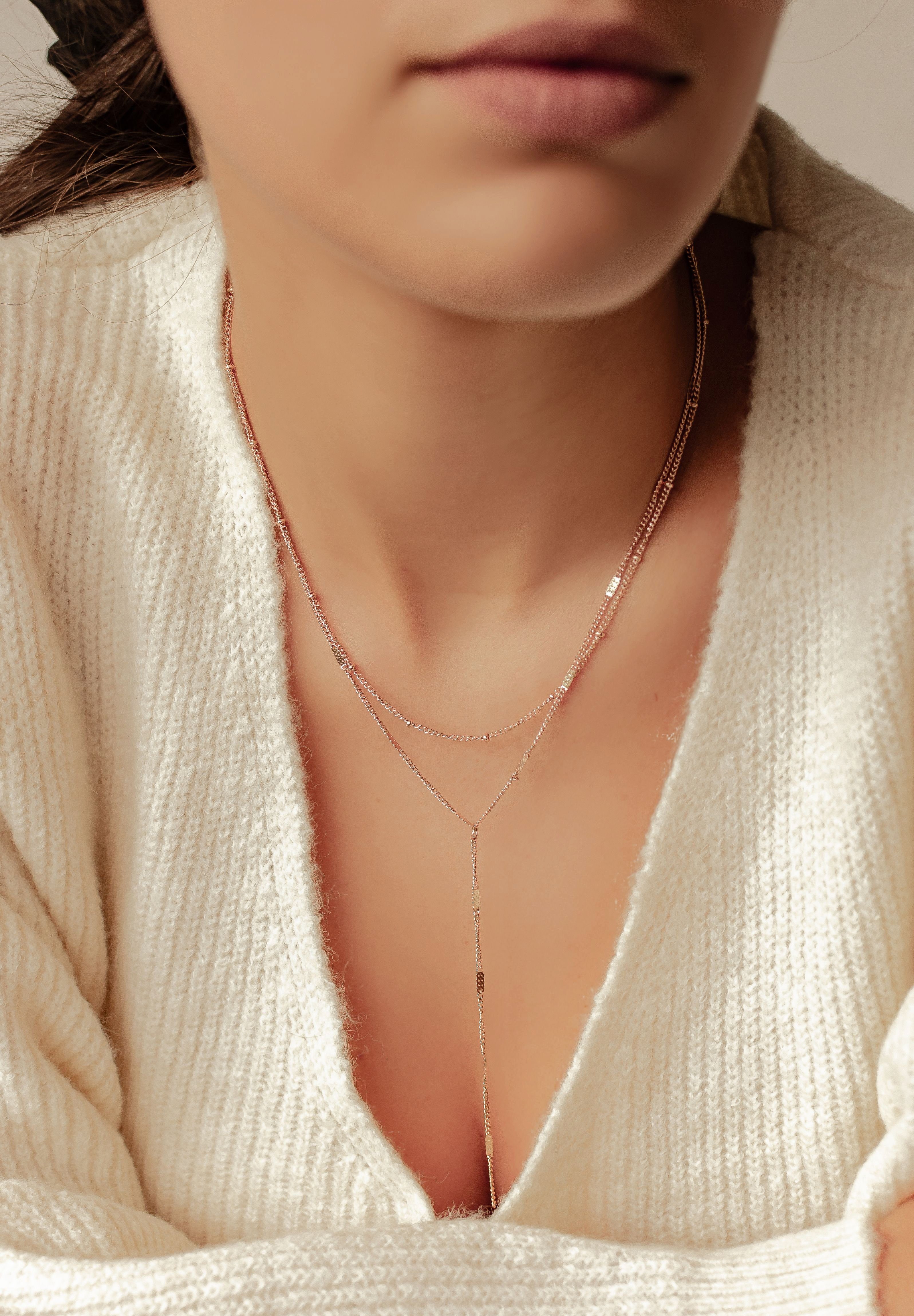 Hey Happiness Y-Kette Layering Kugel & Plättchen, Vergoldete Damen Lariat-K günstig online kaufen
