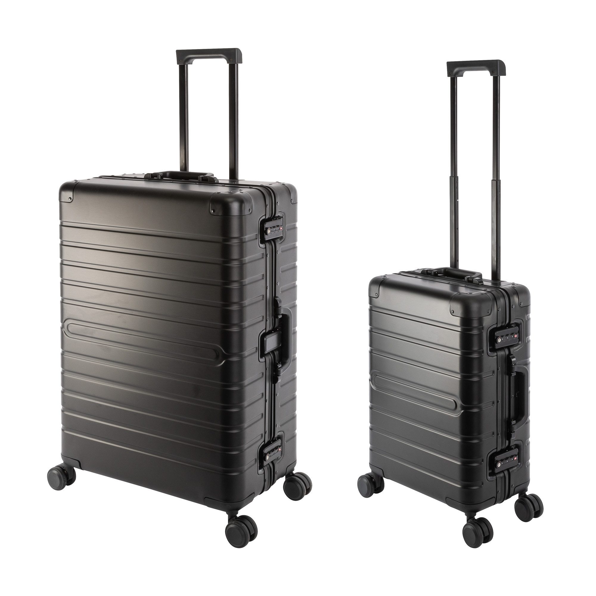 Travelhouse Trolleyset Oslo, 4 Rollen, (2 tlg), Aluminium Hartschale TSA Zahlenschloss Schnappverschluss