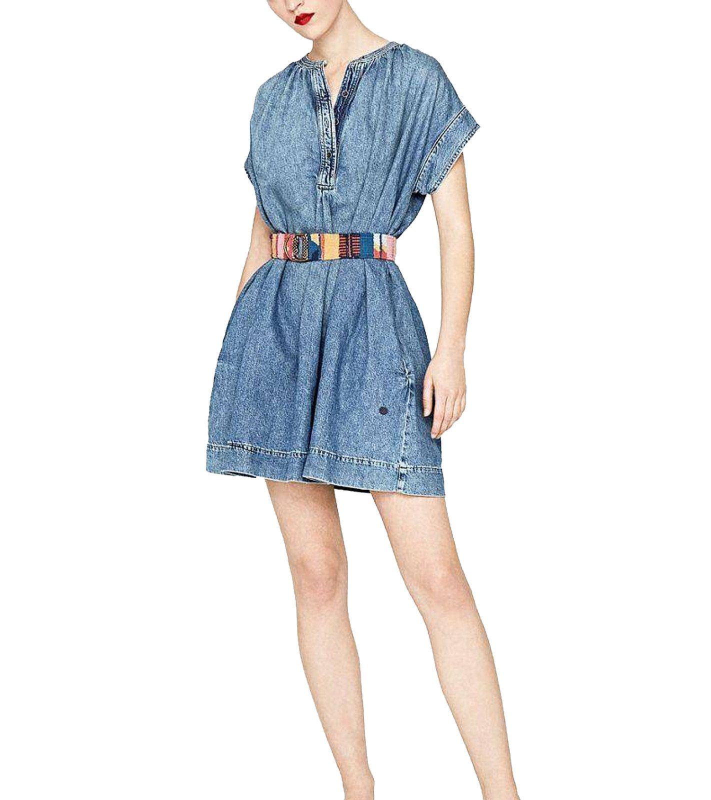 Pepe Jeans Sommerkleid »Pepe Jeans Drew Jeans-Kleid weit geschnittenes Damen  Sommer-Kleid Baumwoll-Kleid Blau« online kaufen | OTTO