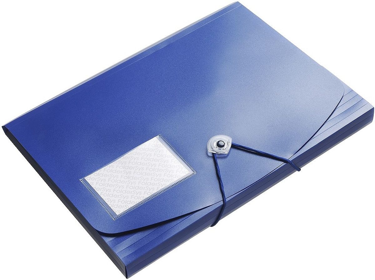 Fächermappe Sammelmappe Jumbo A4 PP mit Gummizug blau