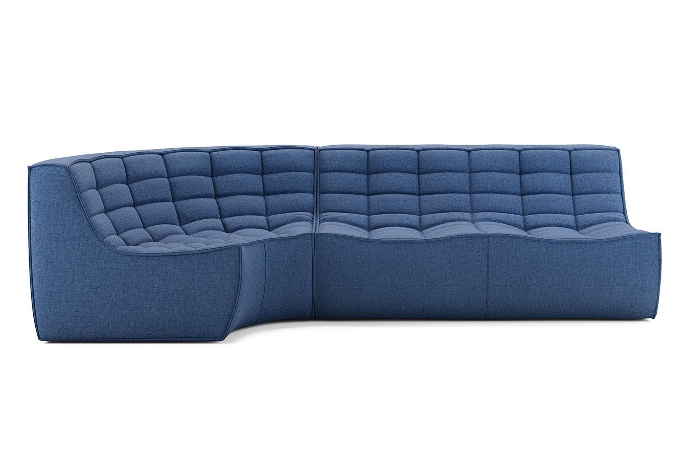 Ethnicraft Big-Sofa Sofakombination N701 Stoff blau