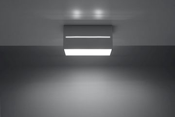 Licht-Erlebnisse Deckenleuchte CAMILLIA, LED wechselbar, Warmweiß, Deckenlampe Grau Modern Aluminium 2x G9 stylisch Flur Wohnzimmer