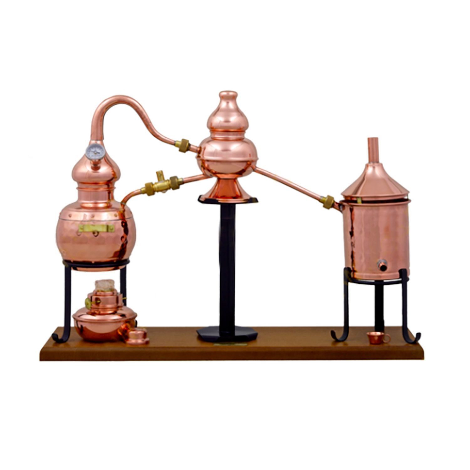ich-zapfe Filtereinsatz Destille Alembic 0,7 Liter mit Spiritusbrenner und Thermometer