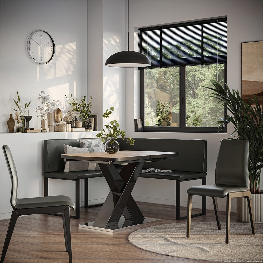 Vicco Sitzbank Ravon, Schwarz, 120 x 150 cm (1-St)