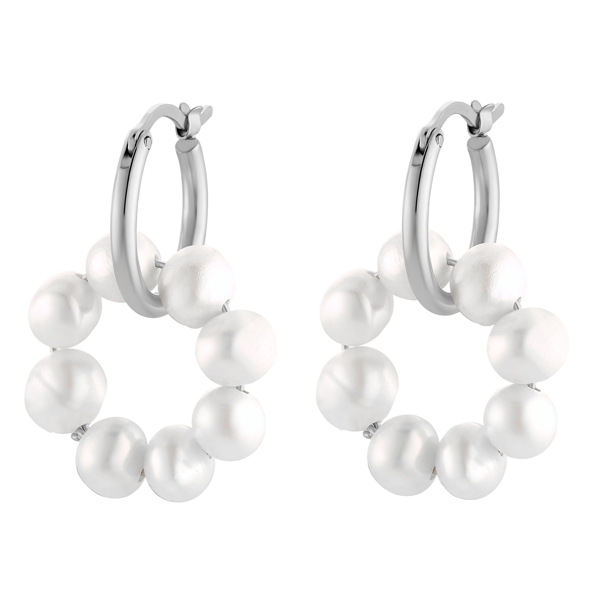 Heideman Paar Ohrstecker Lara silberfarben poliert (Ohrringe, inkl. Geschenkverpackung), mit Perle