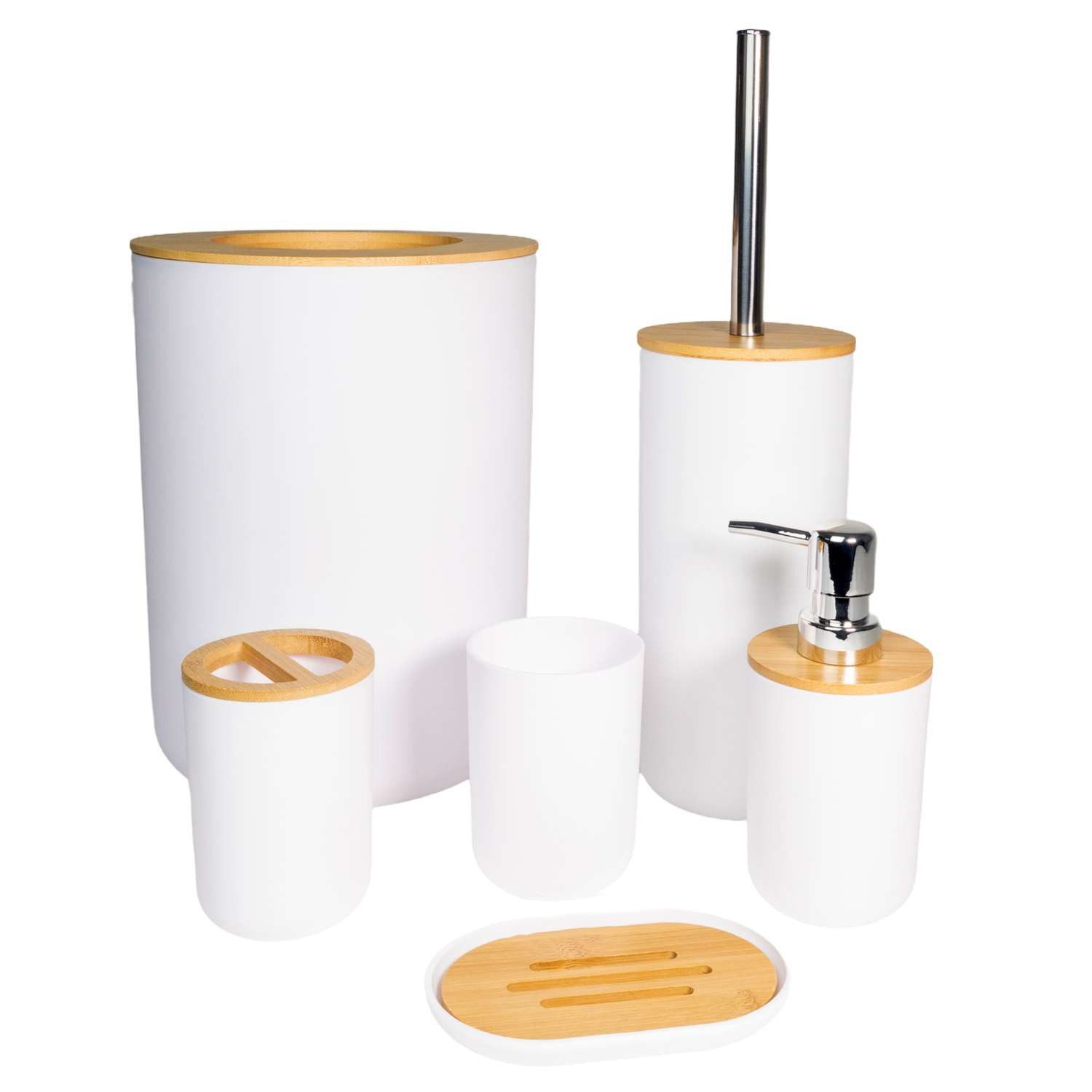 Intirilife Badaccessoire-Set, Set, 6 tlg., Zahnbürstenbecher Seifenschale S günstig online kaufen