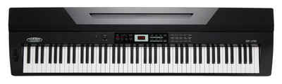 Classic Cantabile Stage-Piano SP-150 Stagepiano (88 Soft-Touch Tasten, Anschlagdynamik, Polyphonie: 64, 20 Sounds, MIDI, USB, Aufnahme- & Begleitfunktion, inkl. Notenständer und Netzteil), Begleitautomatik